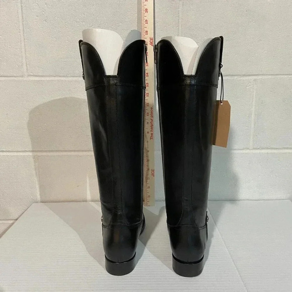 FRYE Melissa Tab Tall Leather Riding Boots Extended Calf(3470110-BKX) 5.5M Black - Picture 8 of 15
